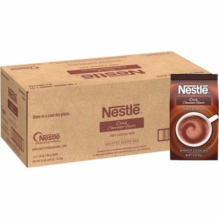 Nestle Hot Cocoa Mix, Dark Chocolate, Bulk, 1.75 lb, Brown, 12 PK NES45960